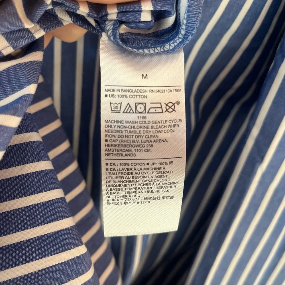 NWT Banana Republic Striped Blue Shirt Dress with Tie Waist - Picture 4 of 4